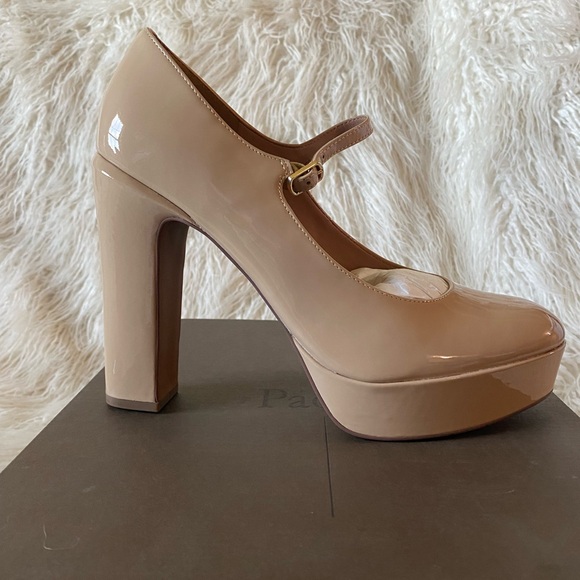 NWT Linea Paolo Isadora Mary Jane Platform Pumps, Maple Sugar Patent, Size 9.5 - Picture 4 of 10